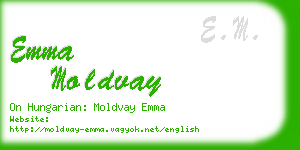 emma moldvay business card